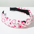 thumbnail image 5 of Minjewel Valentine's Day Heart Printed Fabric Knot Headband for Women, Sweet & Versatile Party Hair Accessory, Daily Wear for Holidays & Celebrations,D, 5 of 5