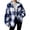 Blue-A, variant on Plaid Jackets for Womens Fleece Fashion Casual Button Turndown Collar Long Sleeve Plus Size Jacket Coat