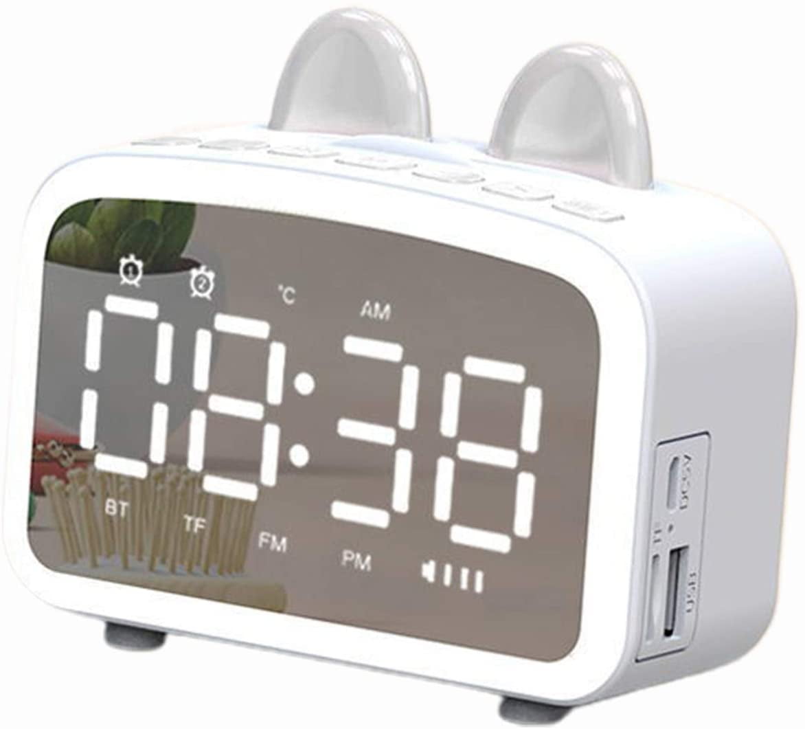 AC8C Creative Mirror Clock Dimmable Digital Alarm Clock LED Alarm Clock 