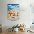 thumbnail image 2 of Kdxio Beach Starfish Shell Pattern Canvas Wall Art 12x16 Inches - Waterproof HD Print Solid Wood Frame for Living Room & Bathroom,Vertical, 2 of 8