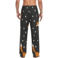 thumbnail image 7 of Men's Pajama Pants with Pockets Sleepwear Lounge Pants Stretch Casual Fox Animals Black Star, 7 of 7