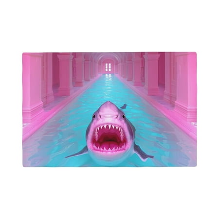 

Placemats Set of 4 / 6 Pink Shark Pool Fantasy Placemats for Dining Table Indoor/Outdoors Heat Resistant Washable Placemats 18 x 12