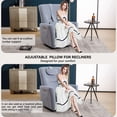 thumbnail image 6 of Blue Leatheraire Swivel and Rocker Power Recliner Chair with Lumbar and Neck Support, 6 of 10
