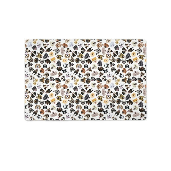 Tiny Dog Faces Pattern Mat Rectangle -Image by Shutterstock,
