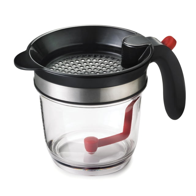 Separador de grasa Cuisipro con mango de apertura inferior de plástico para 4 tazas
