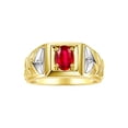 thumbnail image 1 of RYLOS Men's Rings 14K Yellow Gold Rings Designer Weave Band 7X5MM Oval Gemstone & Diamond Ring Ruby July Birthstone Rings For Men,  Size 8, 1 of 7