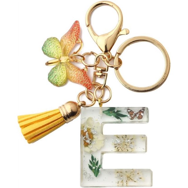 Letter Keychain,26 Letters A-Z Decorative Letter Keychain,Name Keychain for Women Girls Men Teenager Gift