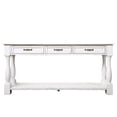 thumbnail image 3 of Antique White Console Table 63inch, Solid Wood, 3 Functional Drawers, 1 Shelf, Mid-century Style Drawers & Bottom Load Capacity 220lbs,, 3 of 6