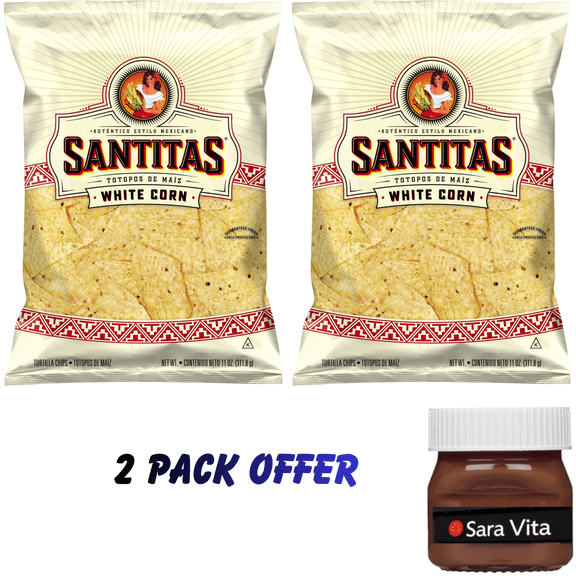 Santitas White Corn Tortilla Chips Snack Chips, 11 oz Bag