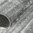 thumbnail image 2 of ReaLife Rugs Machine Washable Printed Moroccan Stripe Gray Eco-friendly Recycled Fiber Area Runner Rug (3' x 5'), 2 of 10