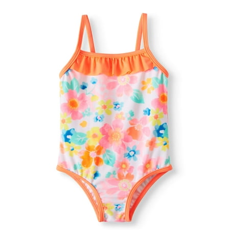 Wonder Nation Floral One-Piece Swimsuit (Baby (Best Swimsuits For Size 12)