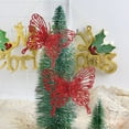 thumbnail image 5 of Beautynvta 2 Pcs Christmas Tree Butterfly Decorations, Glitter Hollow Butterfly Ornaments Hanging Decorations for Christmas Tree and Holiday Crafts, Red, 5 of 6