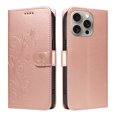 thumbnail image 3 of Nalacover Case Wallet for iPhone 12 Pro Max with Card Slots, Embossed Pattern PU Leather Phone Case for iPhone 12 Pro Max Kickstand Flip Cover Detachable Wrist Strap Magnetic Closure Case, Rosegold, 3 of 11