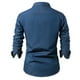 thumbnail image 3 of Blusa y camisa de manga larga con cuello vuelto para hombre, blusa holgada de poliéster con botones sólidos y cuello vuelto para hombre., 3 of 3