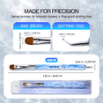 thumbnail image 3 of Ivy L Premium 2 Way French Manicure Gel Nail Brush and Dotting Tool - Blue and White Marble Acrylic Handle - Size 18, 3 of 6