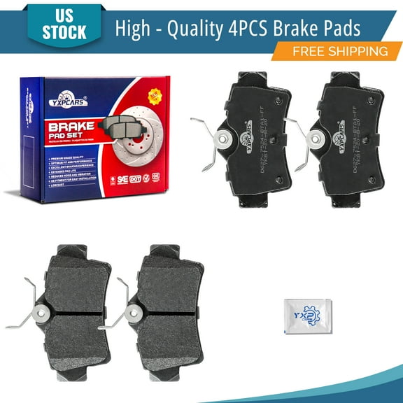 YXPCARS 4PCS Rear Brake Pads (D627), Ceramic Pads for Ford Mustang 1994-2004 All Models