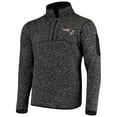thumbnail image 2 of Men's Antigua Heather Black New England Patriots Fortune Quarter-Zip Pullover Jacket, 2 of 4