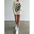 thumbnail image 1 of Chandail à Manches Longues Motif Spirale Moustique jacquard Lettre Col Rond pour Hommes et Femmes, 1 of 2