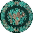 thumbnail image 1 of Ahgly Company Indoor Round Medallion Turquoise Blue French Area Rugs, 3' Round, 1 of 4