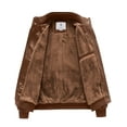 thumbnail image 3 of WenVen Men's Leather Jacket Fleece Lined Bomber Faux Leather Jacket Field 2XL, 3 of 8