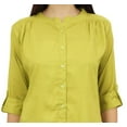 thumbnail image 2 of Phagun Women's Summer Yellow Cotton Modal Tunic Shirt Top With Front Opening- 22, 2 of 7