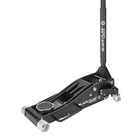 Black Flag™ Intimidator 3-Ton Aluminum Floor Jack, 6,000 lb Capacity, Dual Piston Quick Lift Pump, 3.8" Low Profile, 19.6" Max Height, Lightweight Jack for Trucks and Muscle Cars