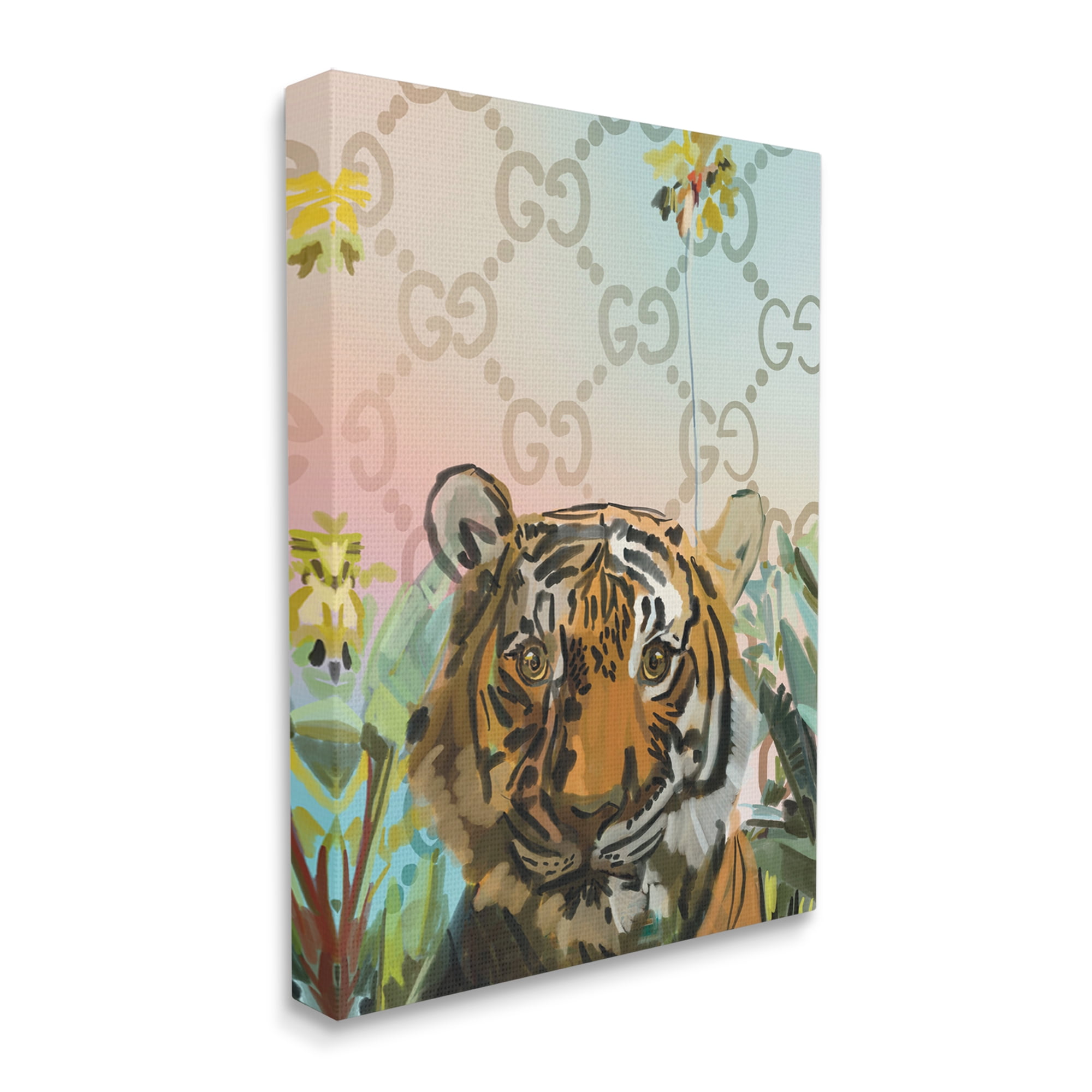 Stupell Industries Glam Pattern Tiger Animals & Insects Painting Gallery Wrapped Canvas Print Wall Art, 30 x 40