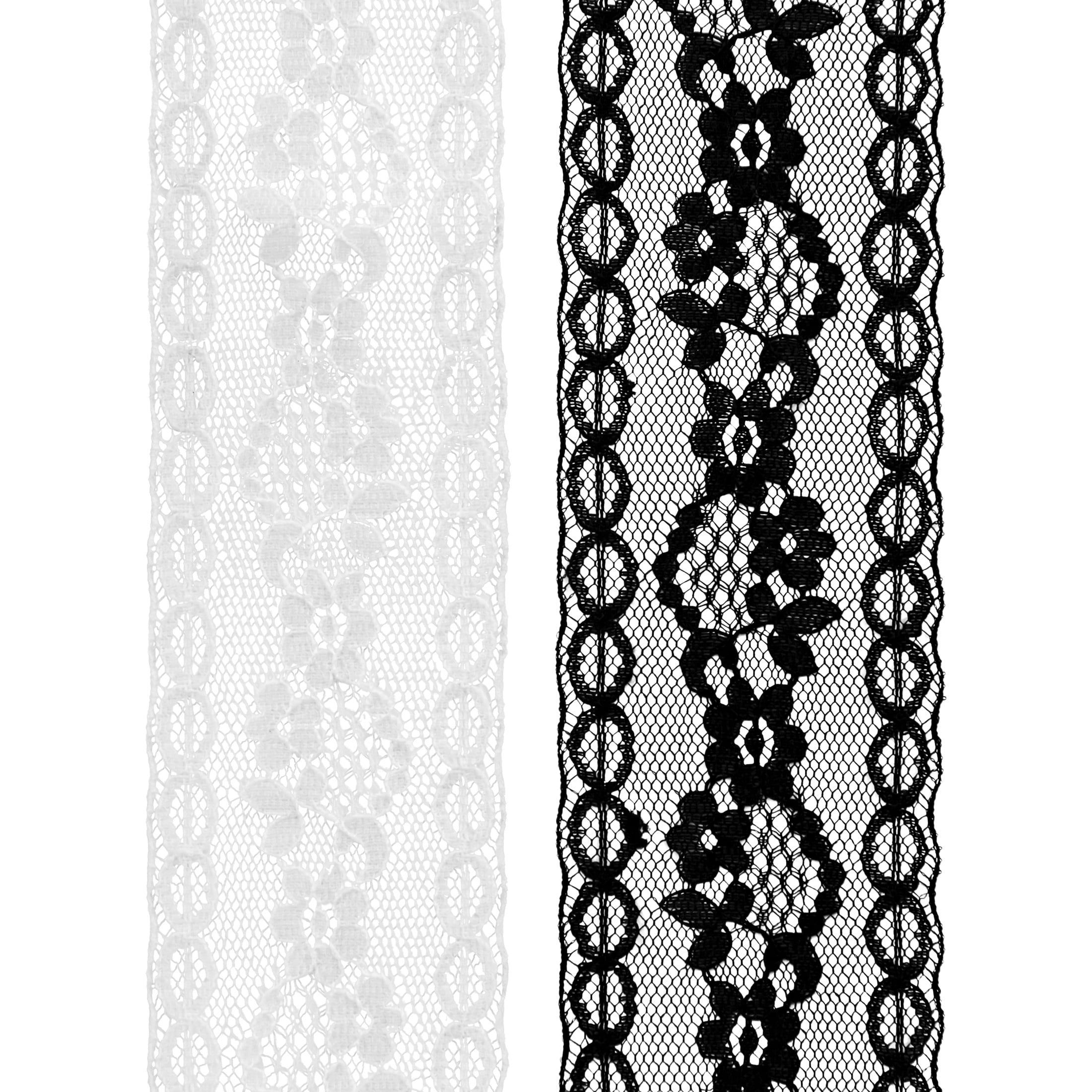 (6 pack) Wrights 1 3/4" Black Lace Hem Facing, 2.5 yd