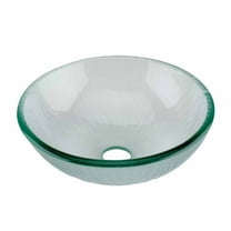 Renovator's Supply Mini Tempered Glass Frosted Textured Vessel Sink Bowl with Drain