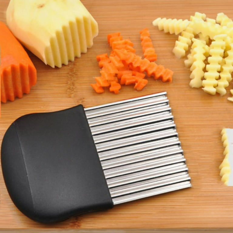6PCS Crinkle Cutter Blade Waffle Fry Cutter Stainless Steel