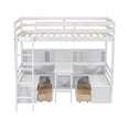thumbnail image 6 of White Twin Loft Bed w/ Desk, Storage, &amp; Shelves - Solid Pine Wood Frame, Space-Saving Design for Bedrooms. 79.5"x61.9" Modern Style., 6 of 6