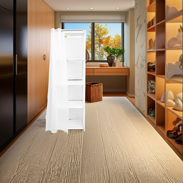 GOOHOCHY Petite Garde-Robe Placard Simple Armoire de Rangement Blanche Acier Assemblage Facile pour Utilisateurs à Domicile 1 Pce