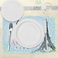 thumbnail image 3 of Ambesonne Eiffel Tower Place Mats Set of 4, Sketch Perfect Day, Standard Size, Blue Black, 3 of 6