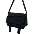 thumbnail image 1 of Sac messager à rabat pour homme et femme, en nylon, léger, décontracté, grande capacité, noir, 1 of 4