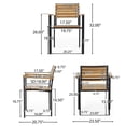 thumbnail image 5 of GDF Studio Pelham Outdoor Industrial Acacia Wood Dining Chairs, Set of 2, Teak and Black, 5 of 13