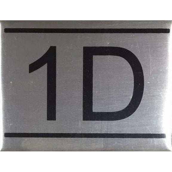 APARTMENT NUMBER SIGN -1d -BRUSHED ALUMINUM (2.25X3, Aluminium))