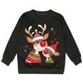 thumbnail image 3 of Boys Sweatshirts Girls Festive Print Crew Neck Sweatshirt Long Sleeve Pullover Hoodless Top Black 4-5 Years, 3 of 4