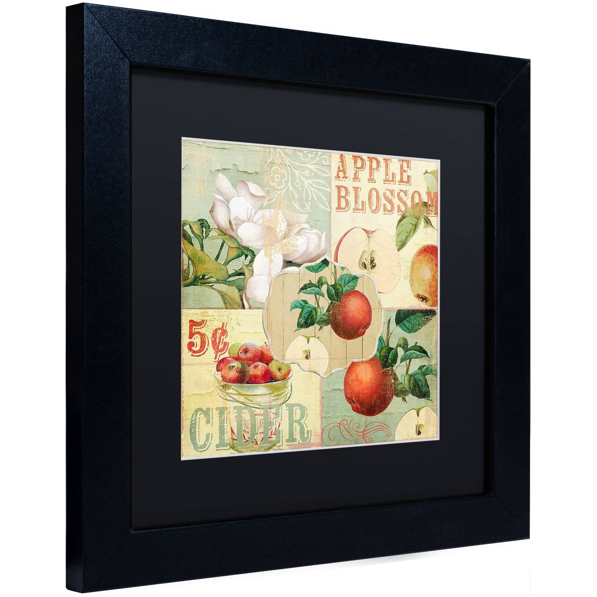 Trademark Fine Art "Apple Blossoms I" Canvas Art by Color Bakery Black Matte, Black Frame