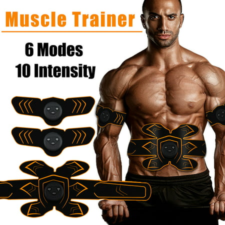 EMS USB Rechargeable 6 Mode ABS Stimulator, Abdominal Muscle Trainer Home Smart Body Building Fitness Ab Core Toners
