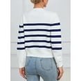 thumbnail image 6 of Sociala Womens Striped Coat Button Down Long Sleeve Open Front Cardigan Sweater, 6 of 6