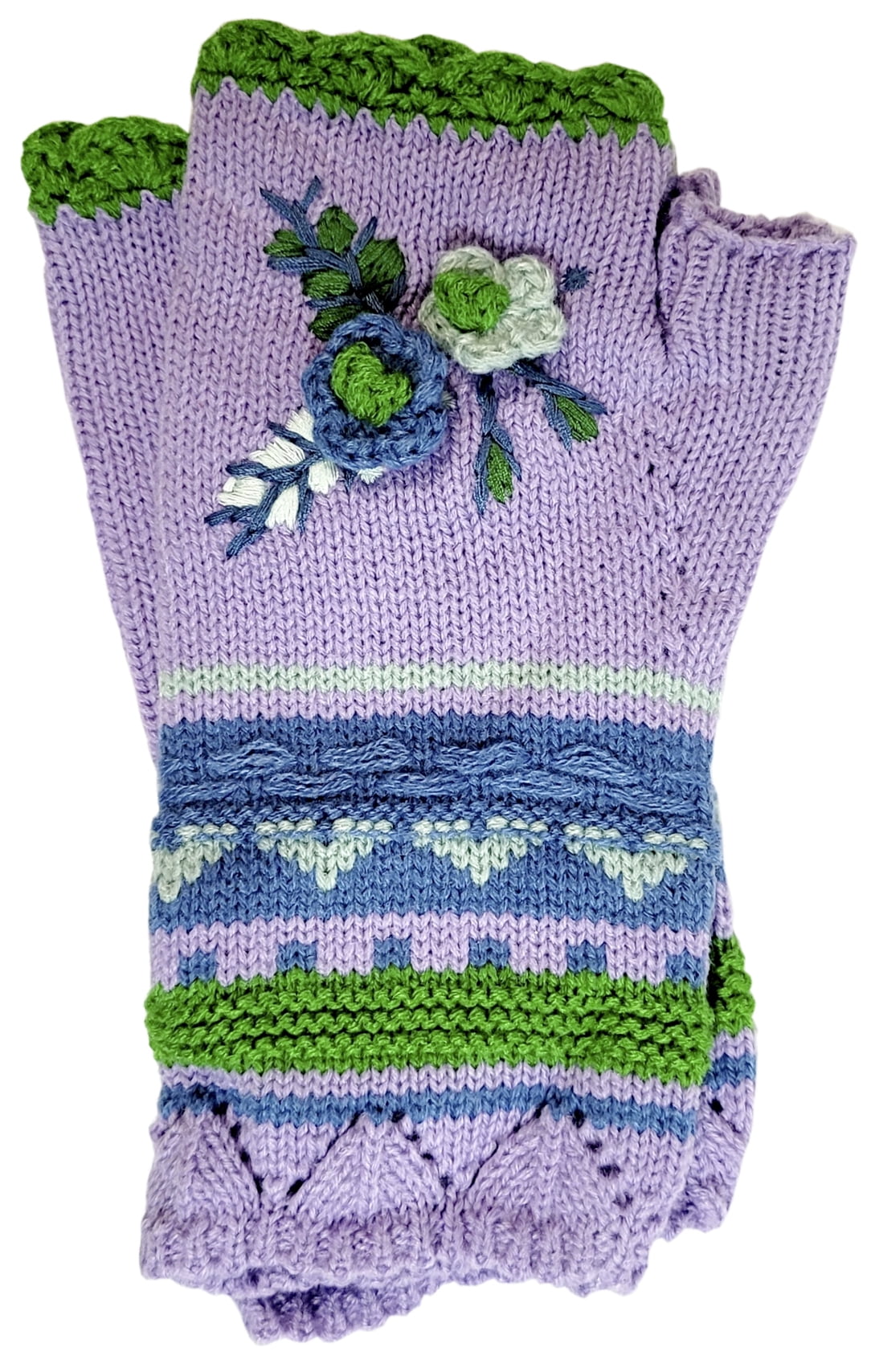 Press On Nails and Fingerless Glove Gift Set - Lavender Blue
