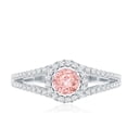 thumbnail image 4 of Rosec Jewels IGI Certified Lab Grown Pink Diamond Engagement Ring - 1 Ct - Fancy Pink Color and VS1 Clarity - Pink White Diamond Ring, 14K White Gold, US 12.50, 4 of 8