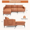 thumbnail image 4 of Spaco Modular L-shaped Sectional Sofa with Reversible Chaise and 2 USB Ports-Orange, Sectional Sofa Couch Living Room Sleeper Set, 4 of 8