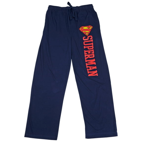 Superman Symbol and Text Pajama Sleep Pants-3XLarge (48-50)