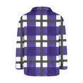 thumbnail image 6 of gbyLJF Women's Multicolor Checkered Jacket Mid-length Button Down Laple Long Sleeve Coats Loose Fit Flannel Jacket with Pockets, 6 of 7