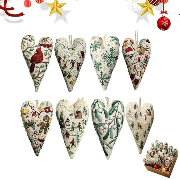 Christmas Embroidery Kit Xmas Themed Embroidery Pattern with Hoop Needles Threads DIY Embroidery Set for Adults Beginners