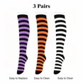 thumbnail image 2 of DOVACKA Cotton Knee High Socks for Women, Long Tall Stockings, Breathable Stretchy, Great for Halloween Costume & Daily Wear, 2 of 6
