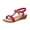 Red, variant on Samickarr Summer Sandals For Women Indoor And Outdoor Wide Women's Fish-mouth Slip-on Slope Heel Shoes Casual Bohemian Rhinestone Roman Sandals