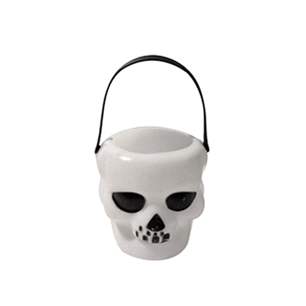 12Pcs Halloween Witch Cauldron Skull Candy Kettles Handle Bucket Party Decor