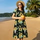 thumbnail image 4 of Easygdp Sunflower Skull Boho para Vestido Transpirable de Mujer, Vestido Suelto de Manga Corta con Pliegues y Bolsillos para el Verano, 4 of 6